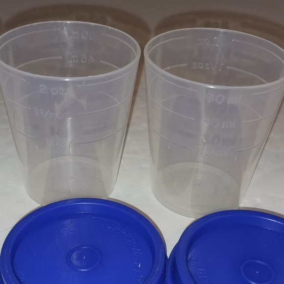 Tupperware Midgets (5), Clear, Dark Blue Lids - NWOT - Picture 2 of 8